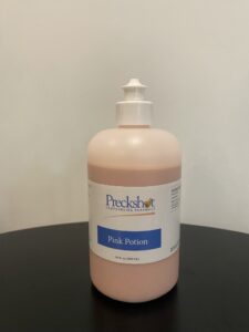 Preckshot's pink potion, image of acne treatment